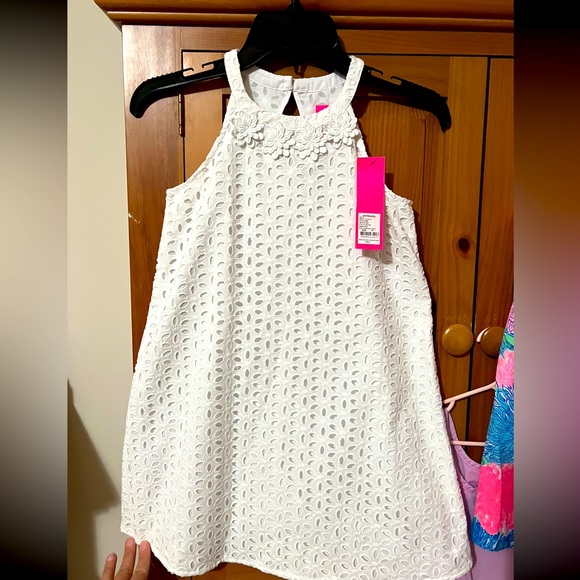 🛑SOLD🛑 Lilly Pulitzer Girls White Eyelet dress - Picture 1 of 2